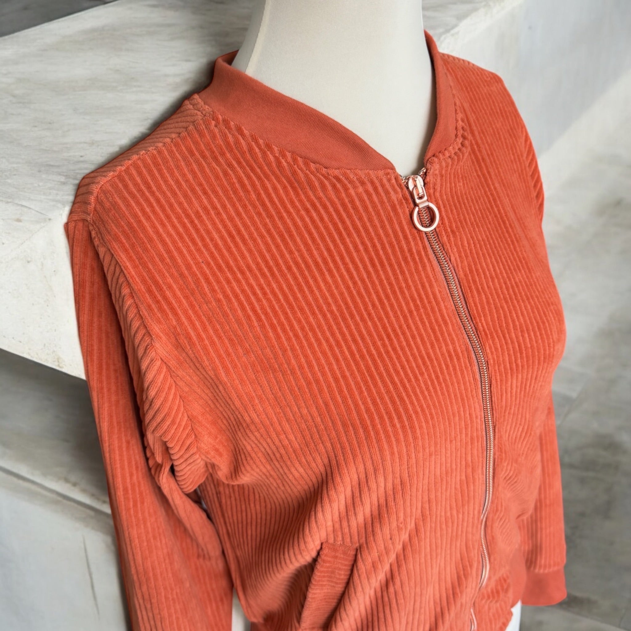 BIO Damen Blouson Cord Jersey hellrost
