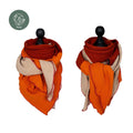 BIO Musselinschal orange, rost, beige