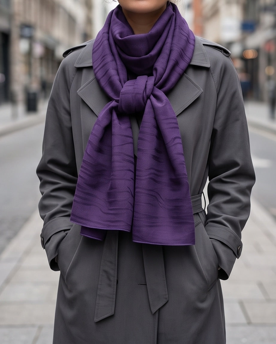 Schal uni violett Struktur
