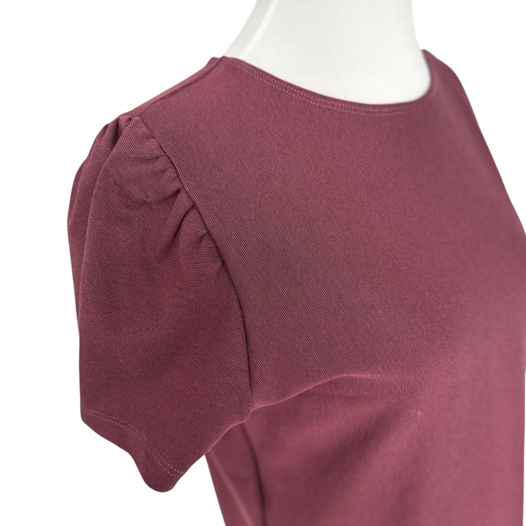 T-Shirt Puffärmel dunkelrot