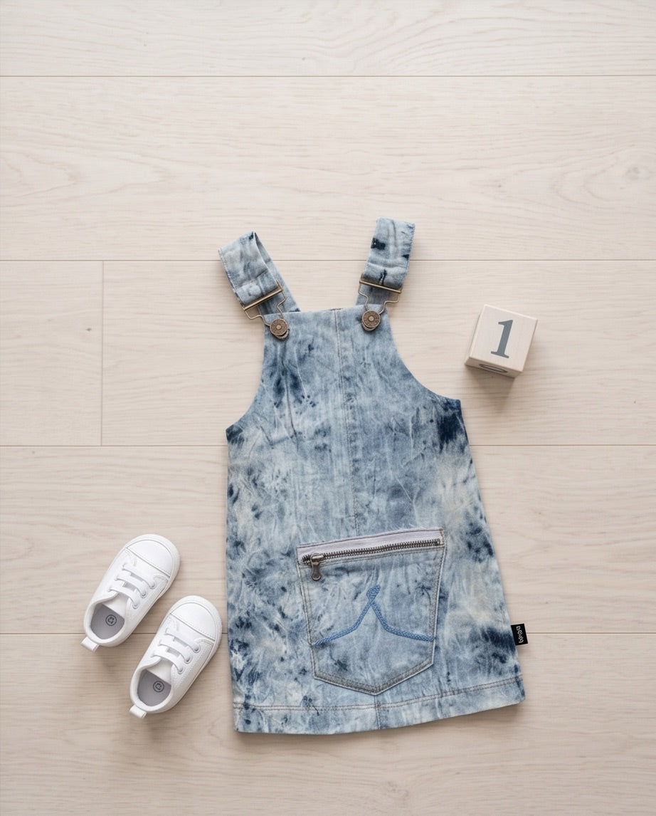 BIO Jeans Latzrock 86/92 blau