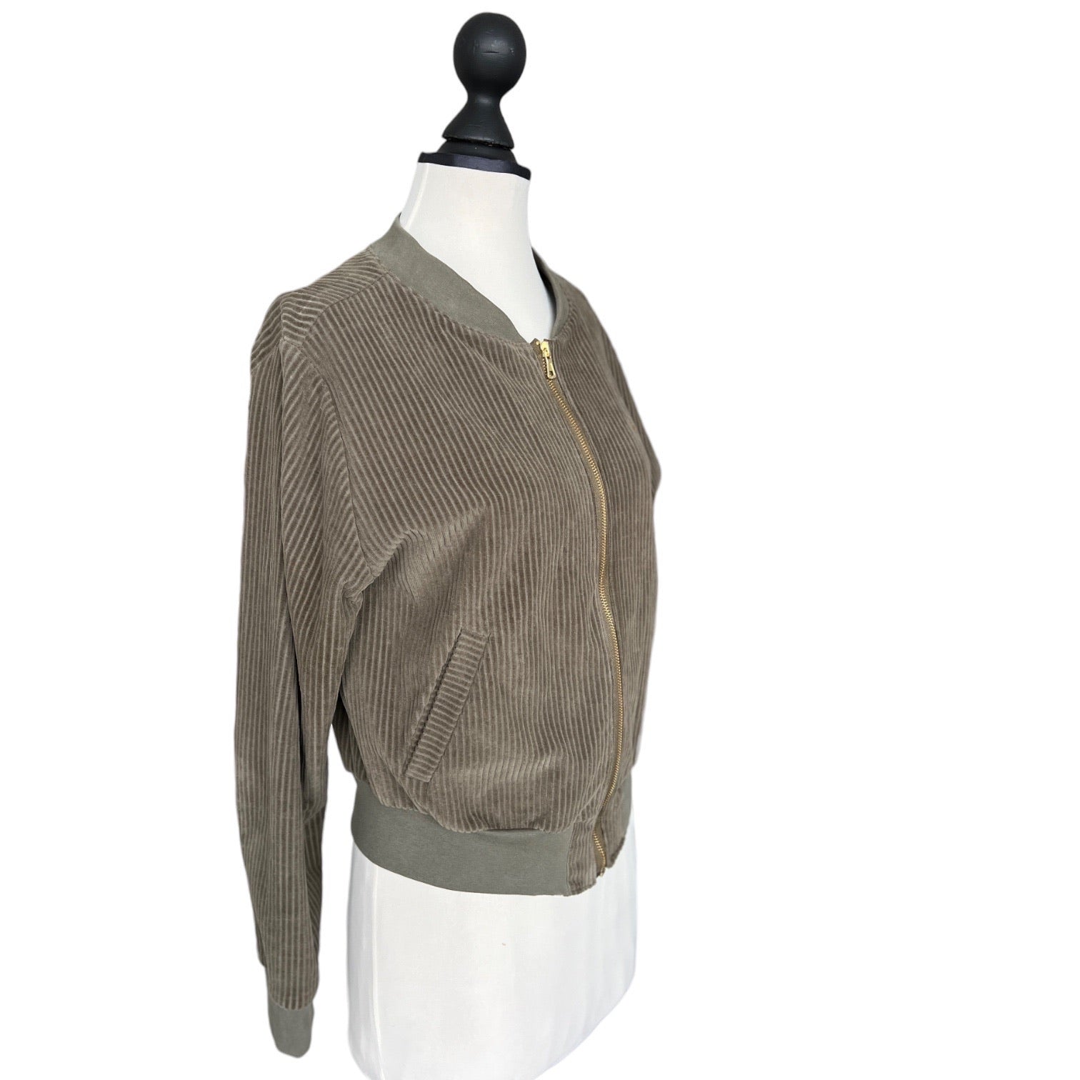 BIO Damen Blouson Cord Jersey khaki