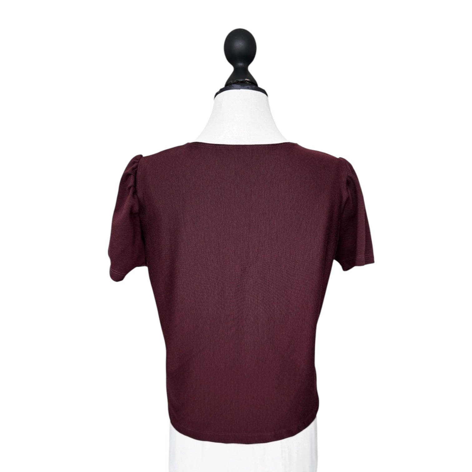 T-Shirt Puffärmel dunkelrot