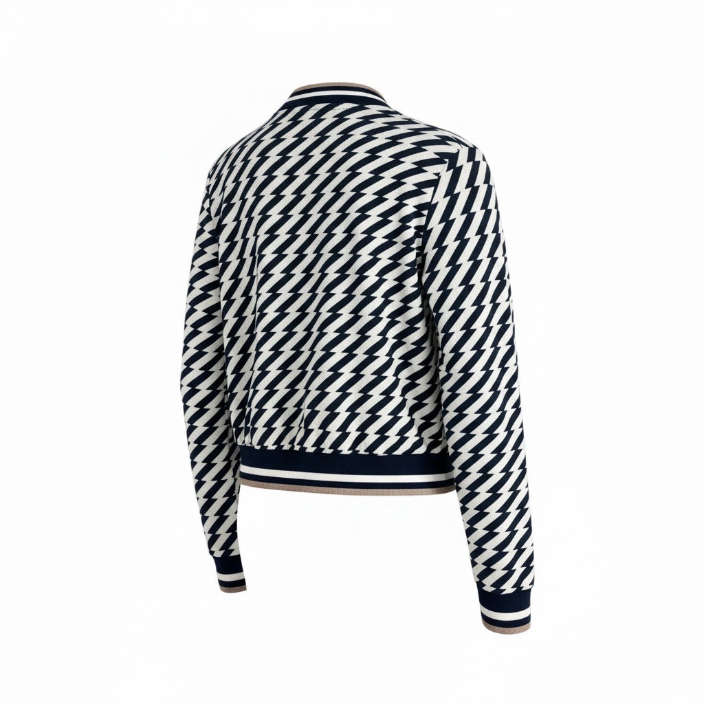 BIO Damen Blouson Querstreifen blau/weiss