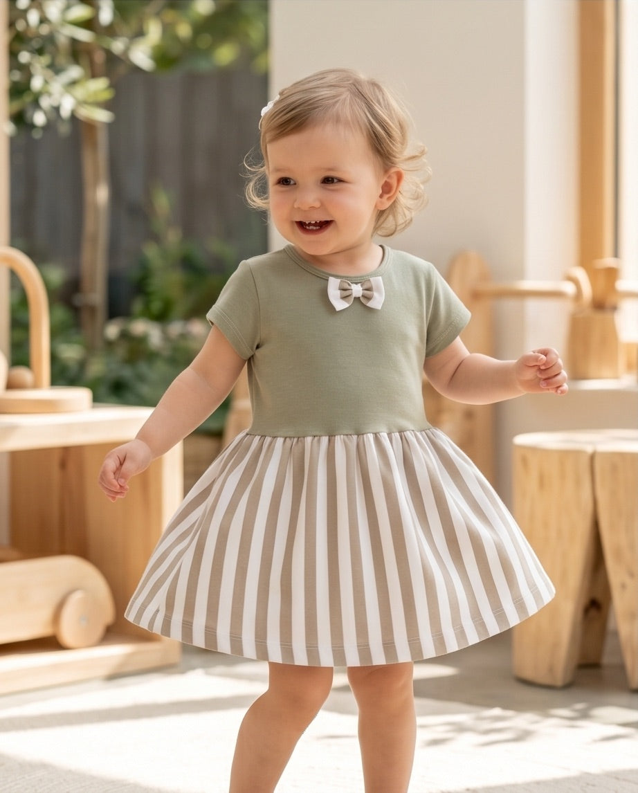 BIO Sommerkleid grün gestreift