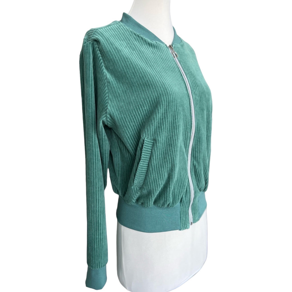 BIO Damen Blouson Cord Jersey pazifikgrün