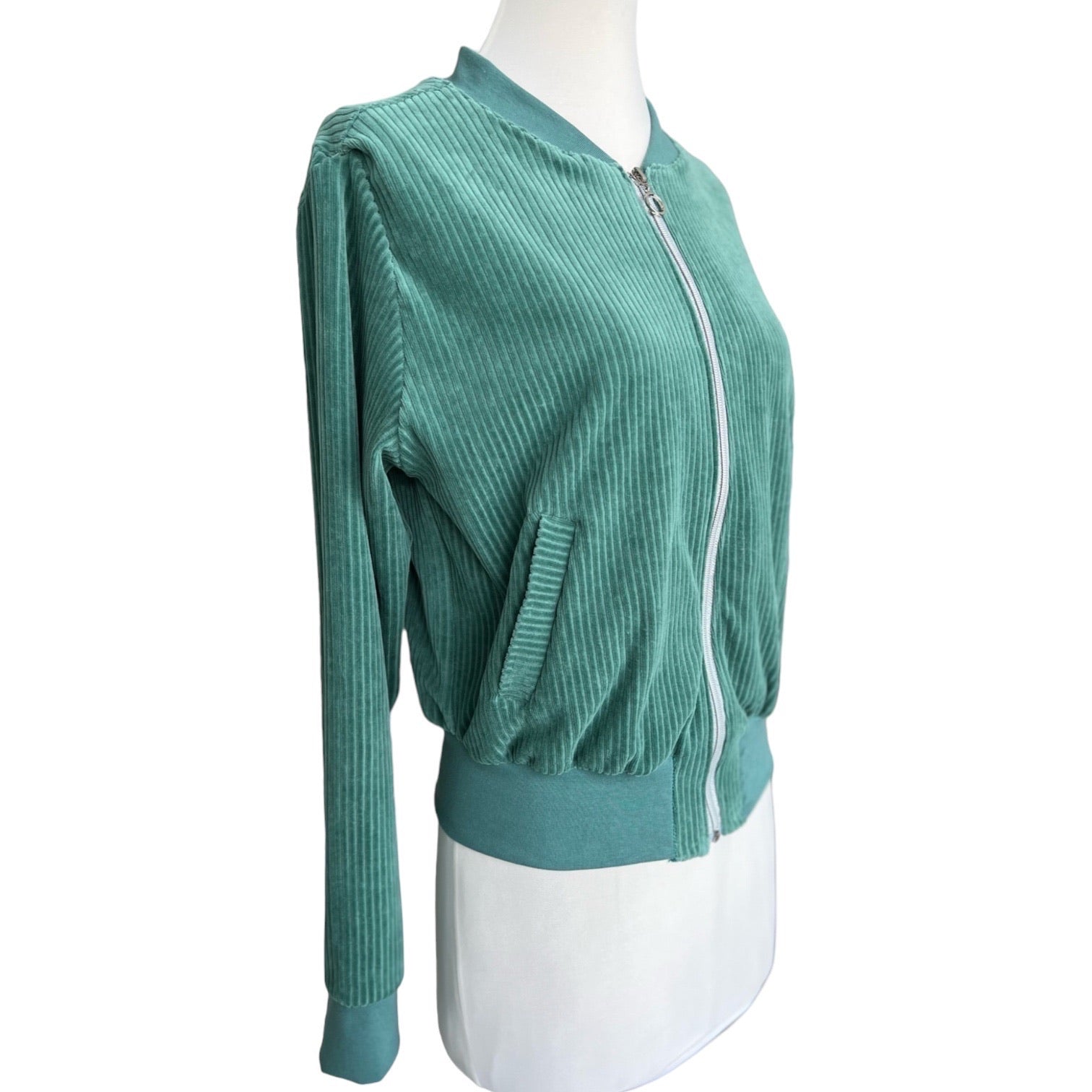 BIO Damen Blouson Cord Jersey pazifikgrün