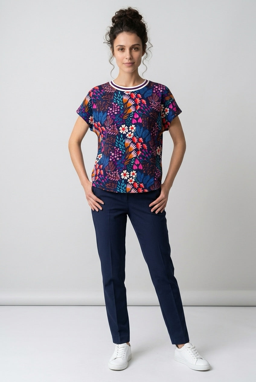 BIO Damen T-Shirt Blumen einteilig