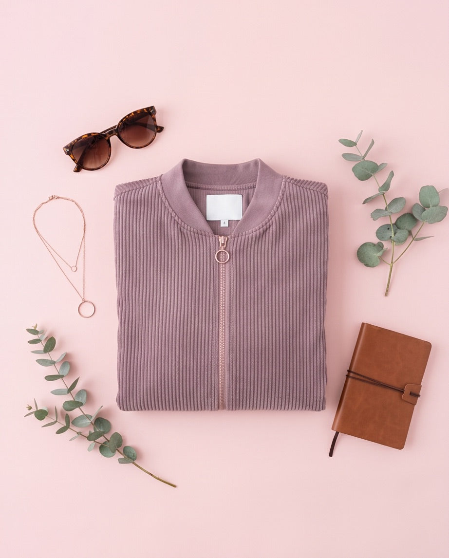 BIO Damen Blouson Cord Jersey altrosa