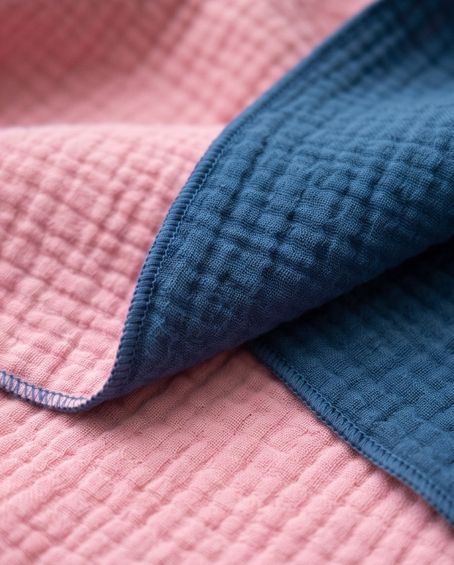 BIO Dreieckstuch rosa/blau