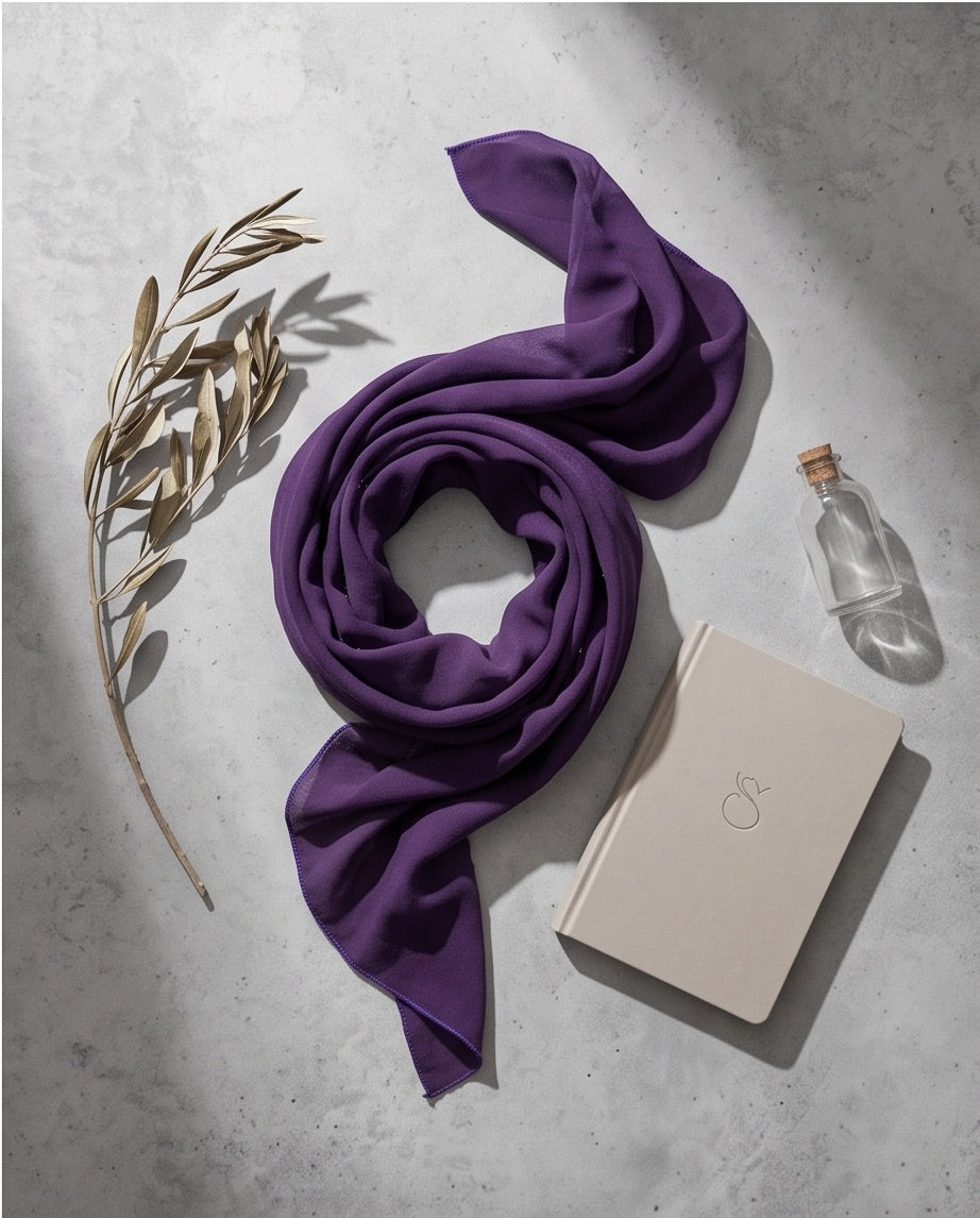 Schal uni violett