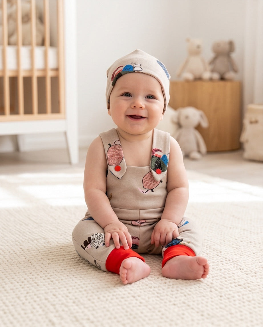 BIO Babyset Latzhose & Mütze Gürteltier