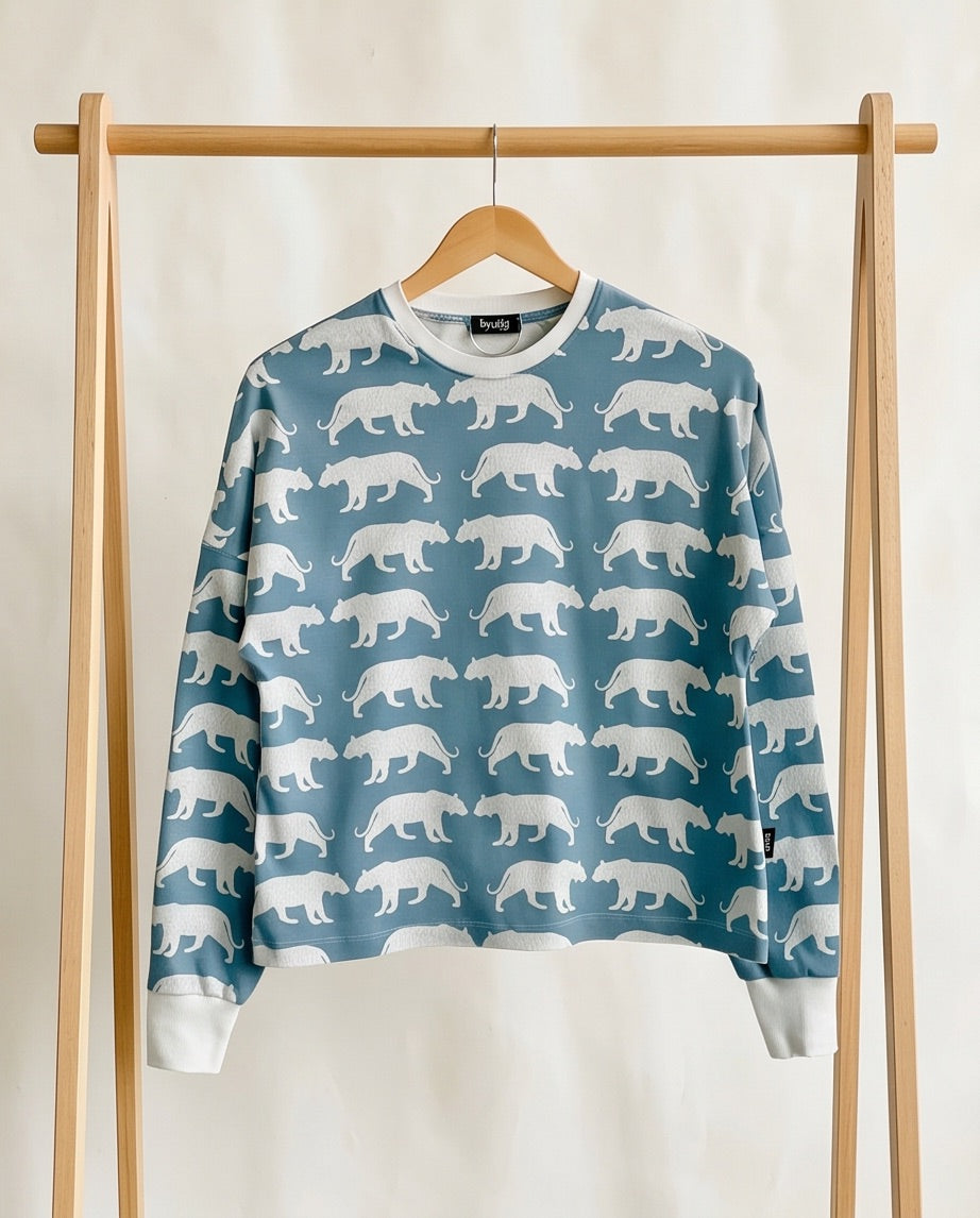 Langarmshirt Tiger Glitzer