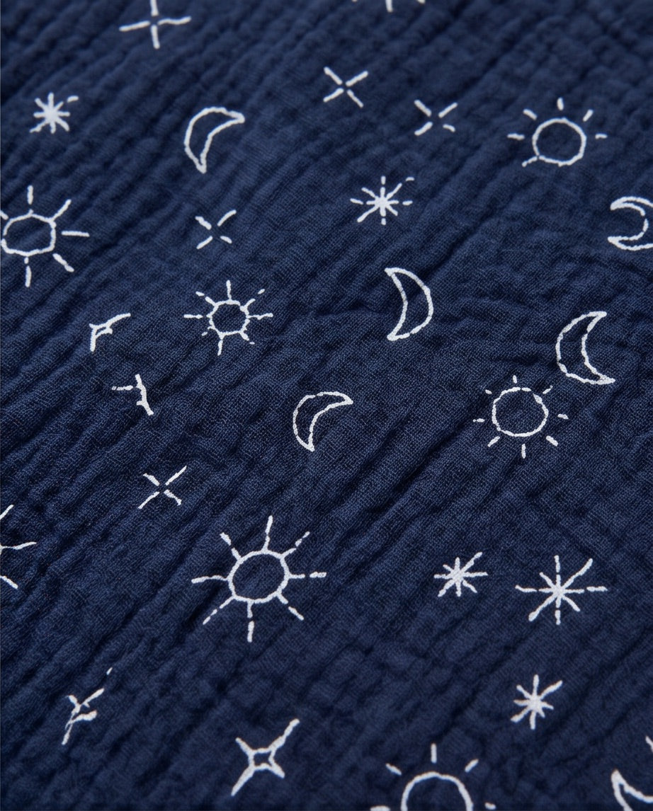 BIO Musselin Dreieckstuch Mini dunkelblau Sonne&Mond - By:ga Mode