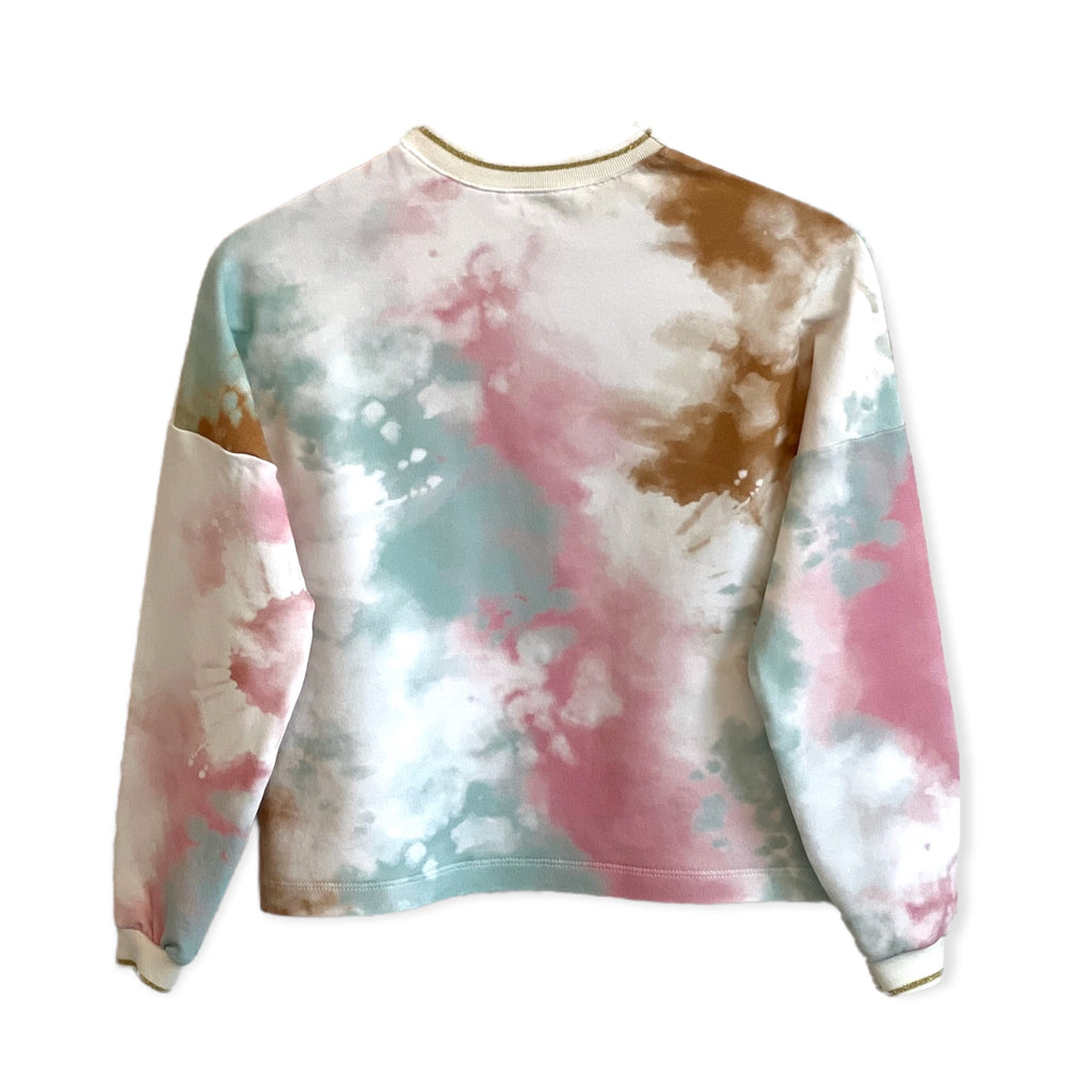 Sweatshirt Batik weiss/blau/rosa