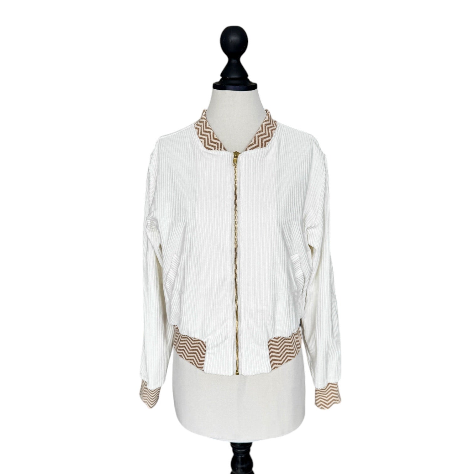 BIO Damen Blouson Cord Jersey wollweiss