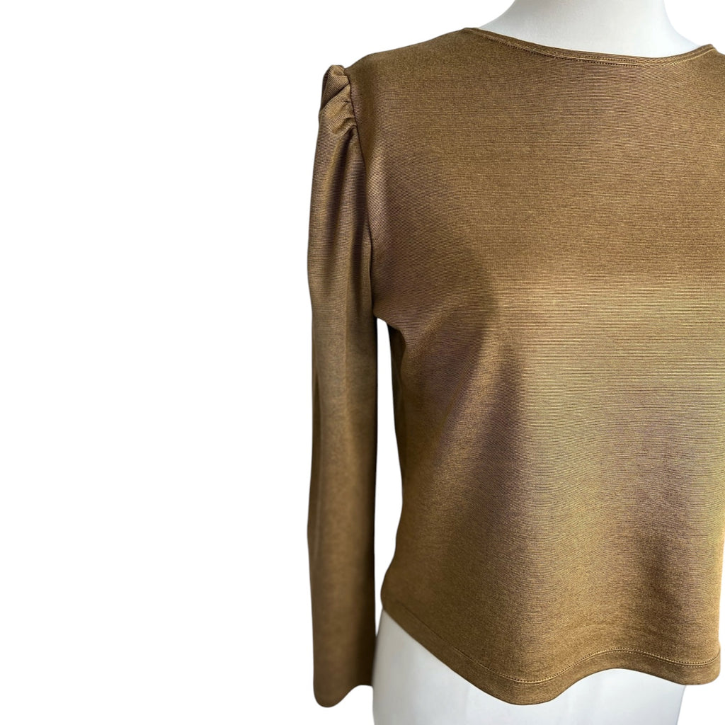 Langarmshirt Puffärmel senf