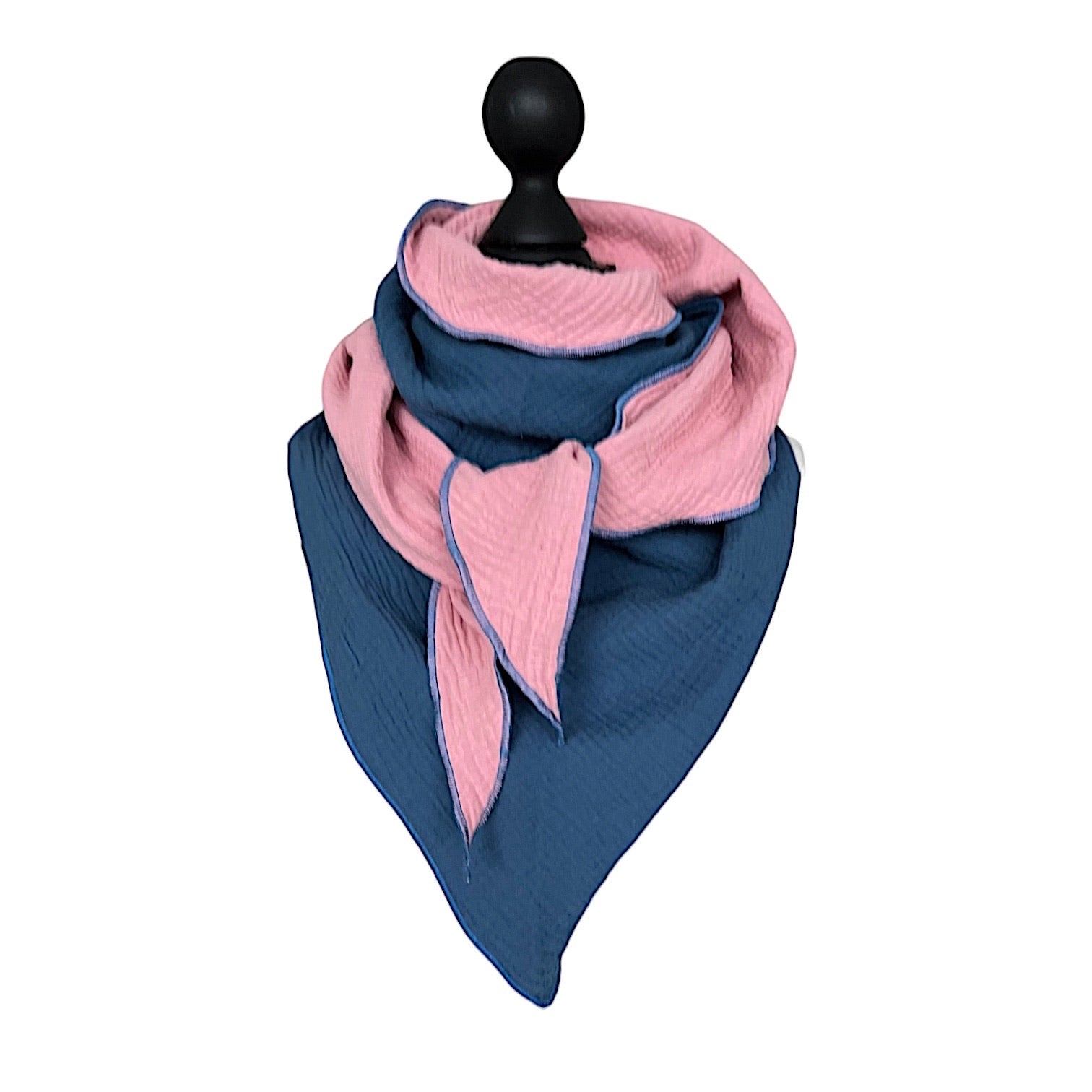 BIO Dreieckstuch rosa/blau