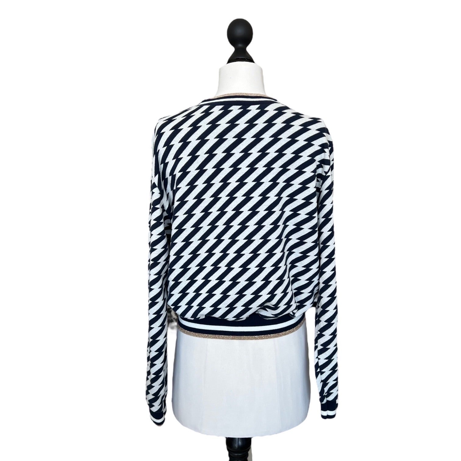 BIO Damen Blouson Querstreifen blau/weiss