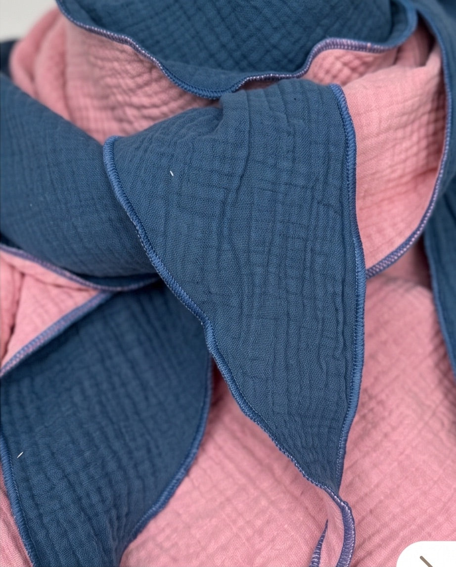 BIO Dreieckstuch rosa/blau