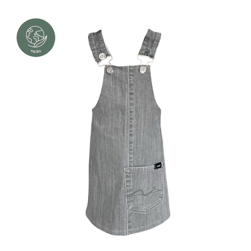 BIO Jeans Latzrock 98/104 grau