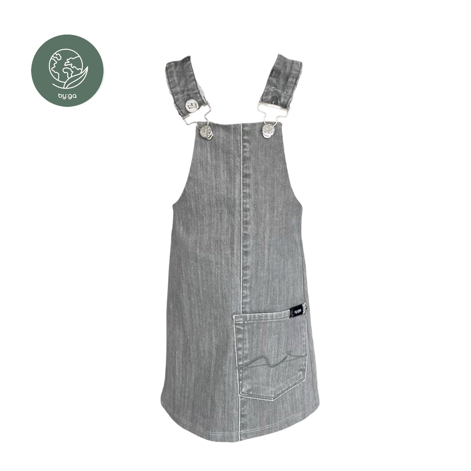 BIO Jeans Latzrock 98/104 grau