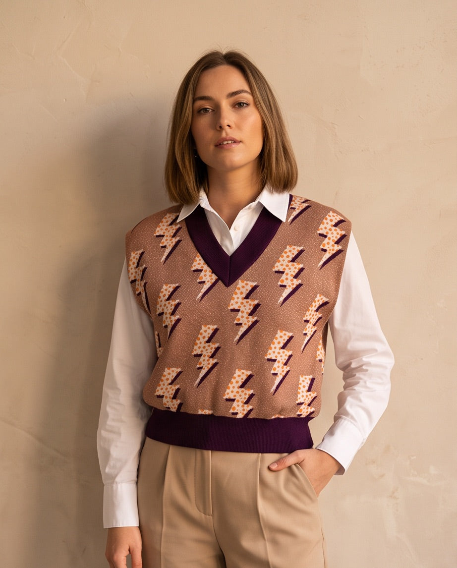 BIO Pullunder Blitze kupfer/violett/orange