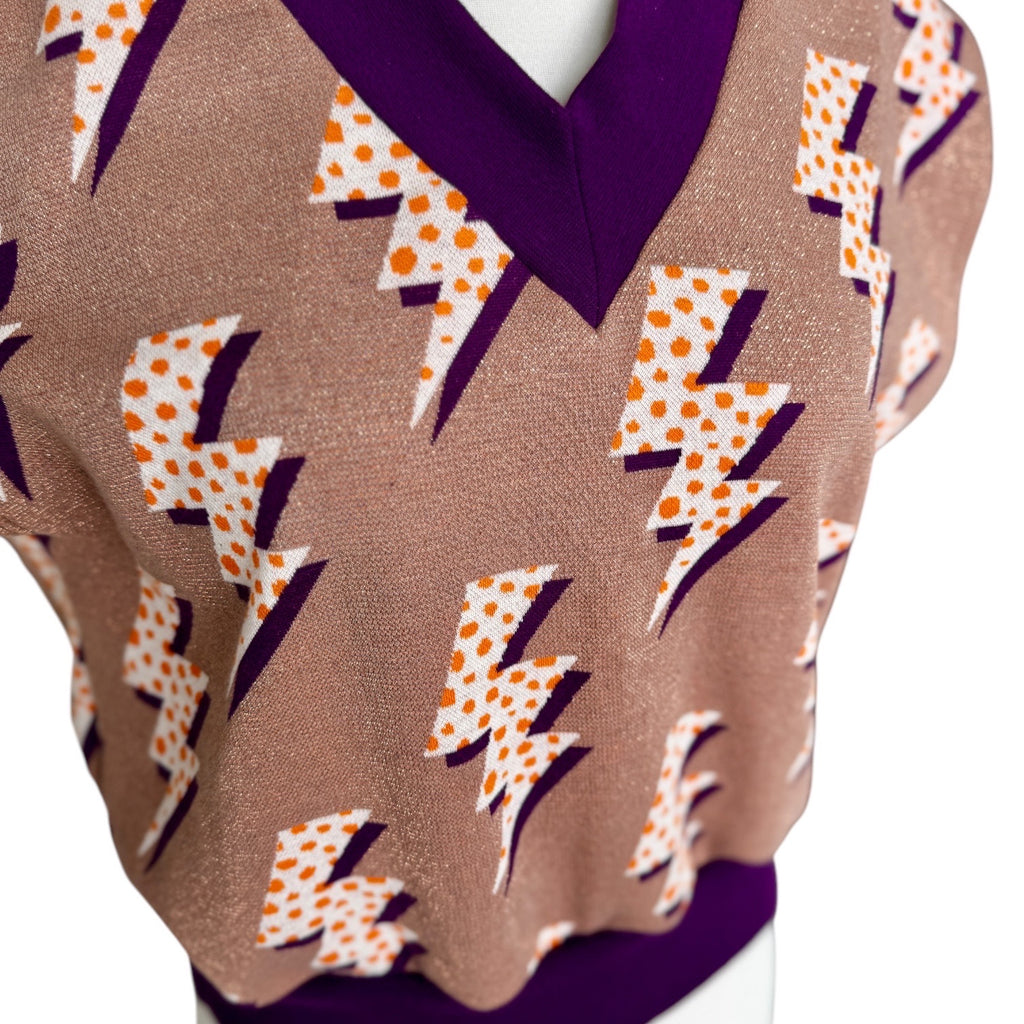 BIO Pullunder Blitze kupfer/violett/orange