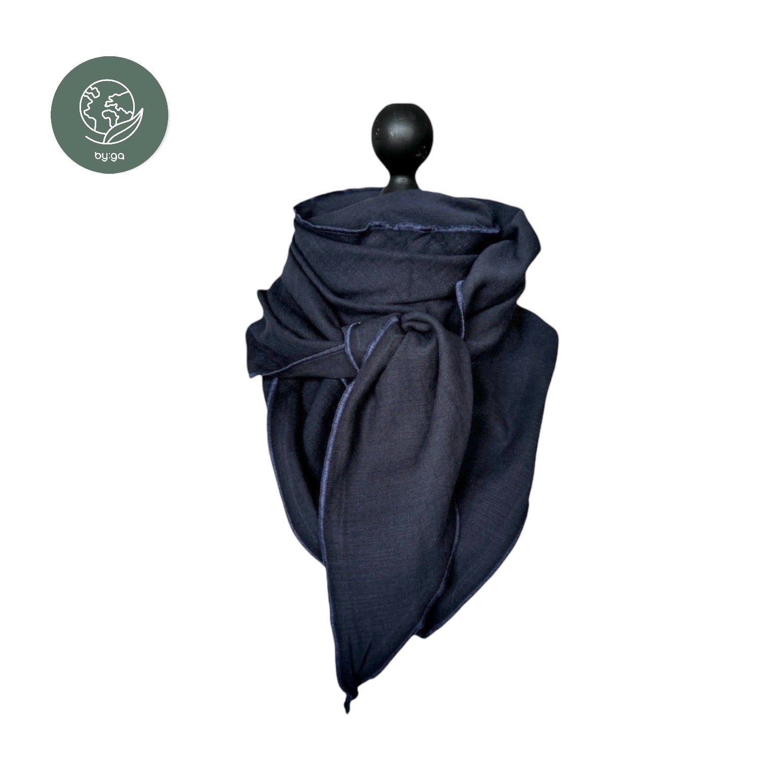 Recycling Twill-Musselin Dreieckstuch navy