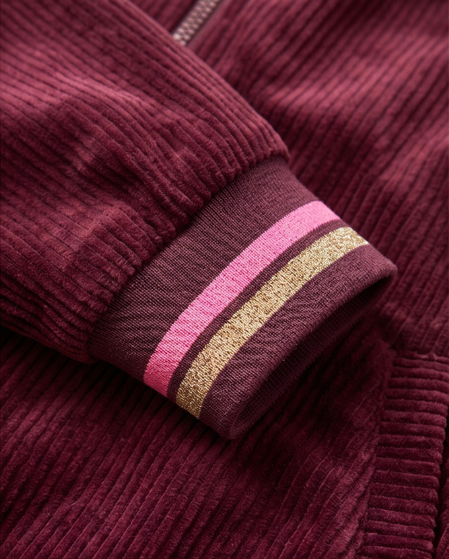 BIO Damen Blouson Cord Jersey bordeaux