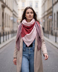 BIO Musselinschal altnude/marsala rosa/zartrosa