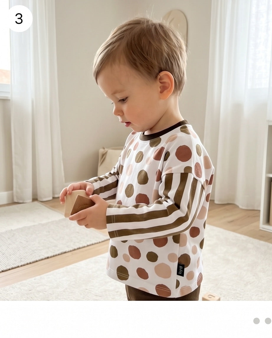 BIO Sweatshirt Punkte & Streifen