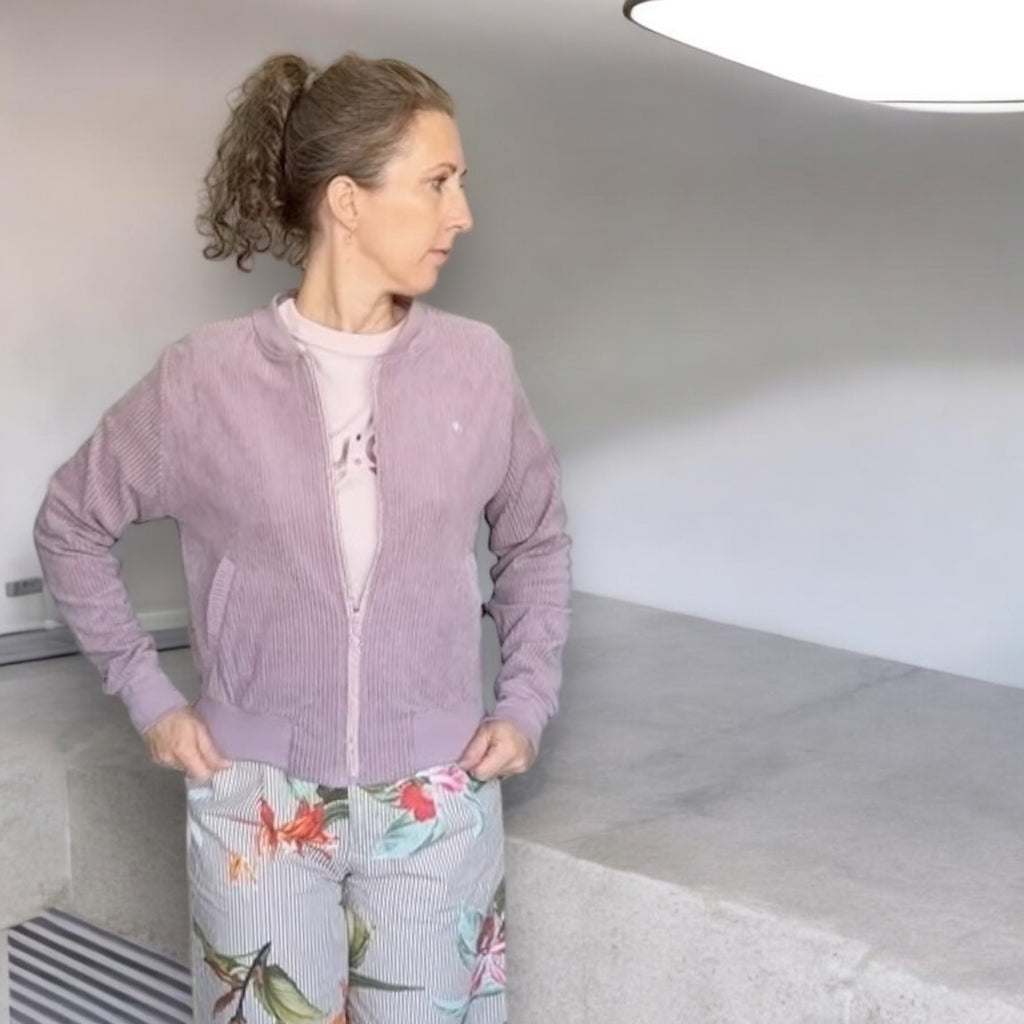 BIO Damen Blouson Cord Jersey altrosa