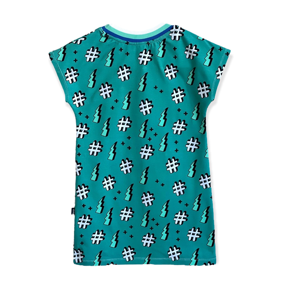 BIO Shirtkleid Hashtag dunkelmint