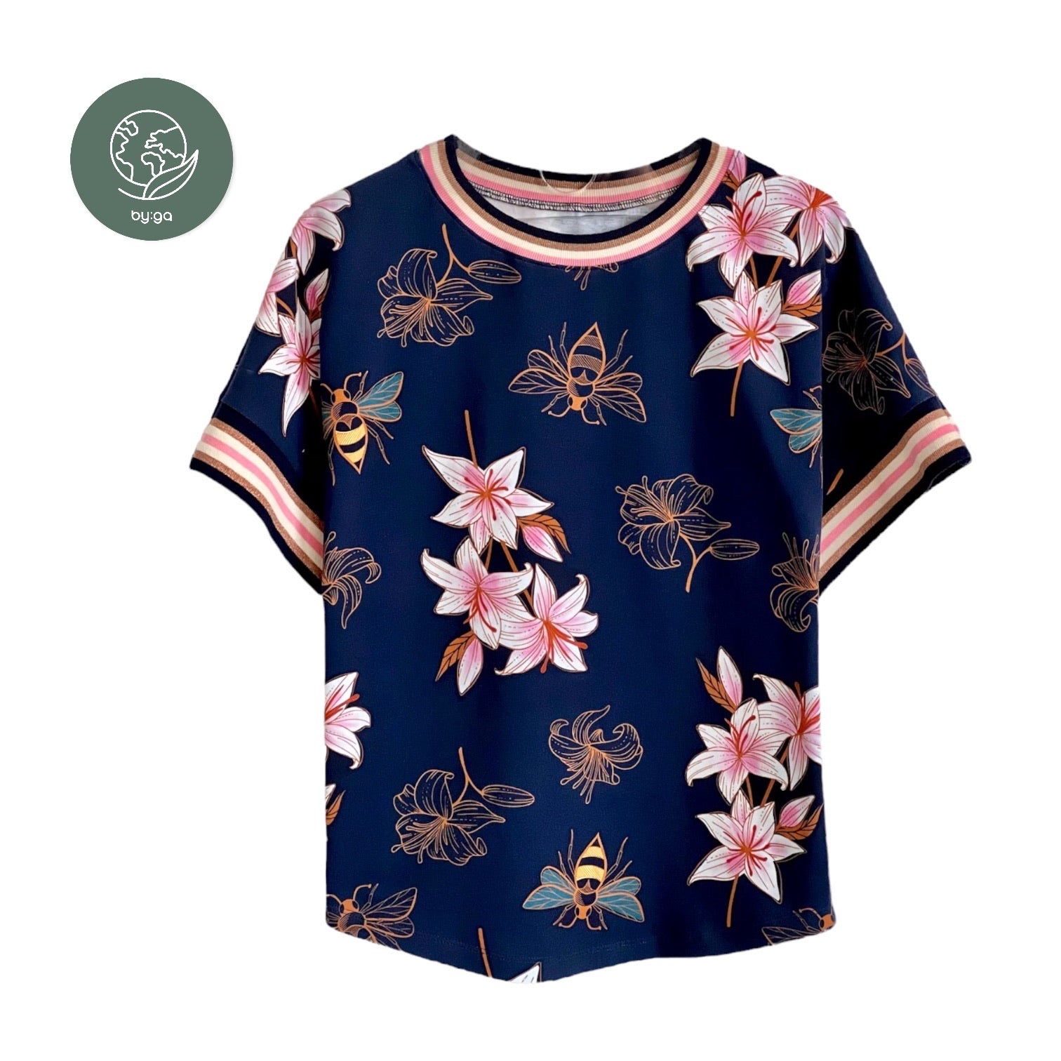 BIO Damen T-Shirt Lilien einteilig