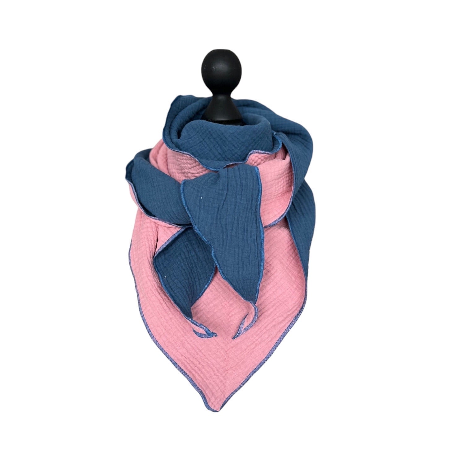 BIO Dreieckstuch rosa/blau