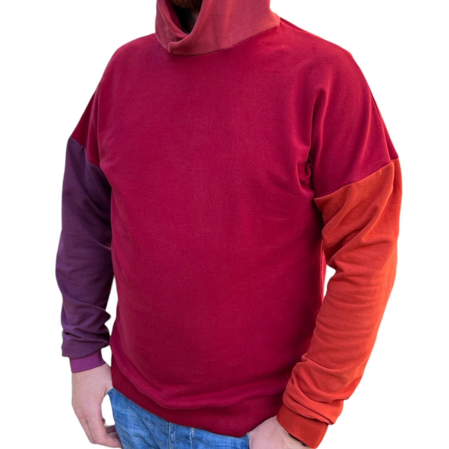 BIO Herren Hoodie bordeaux