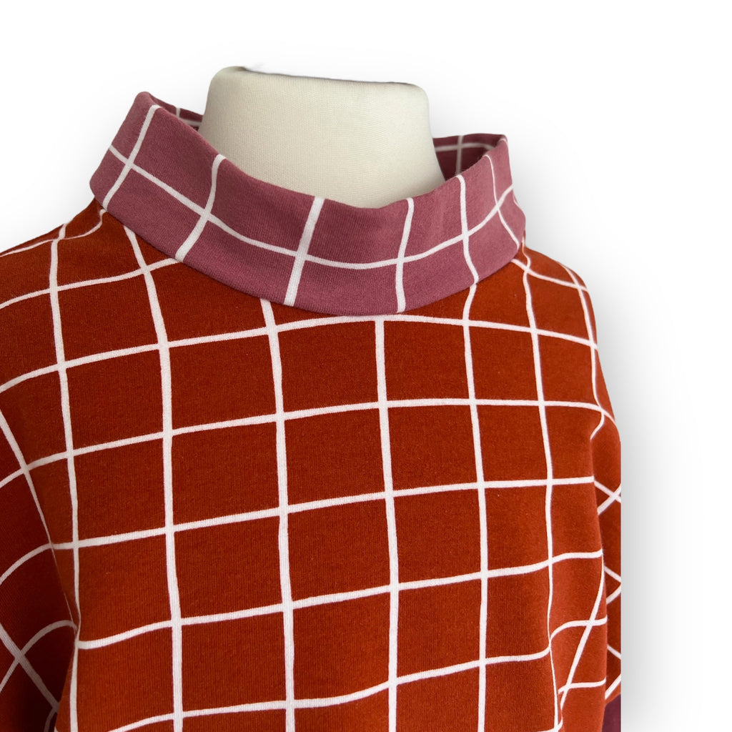BIO Sweatpullover Grid orange