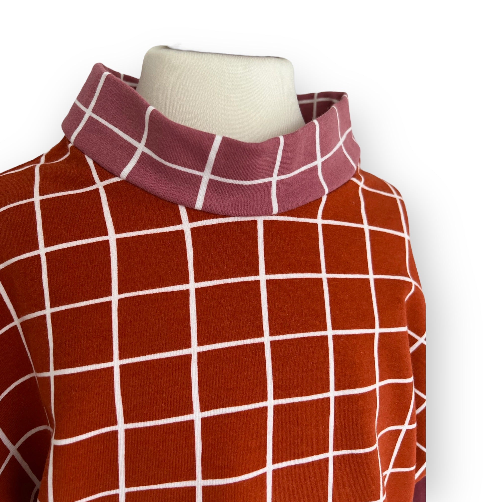 BIO Sweatpullover Grid orange