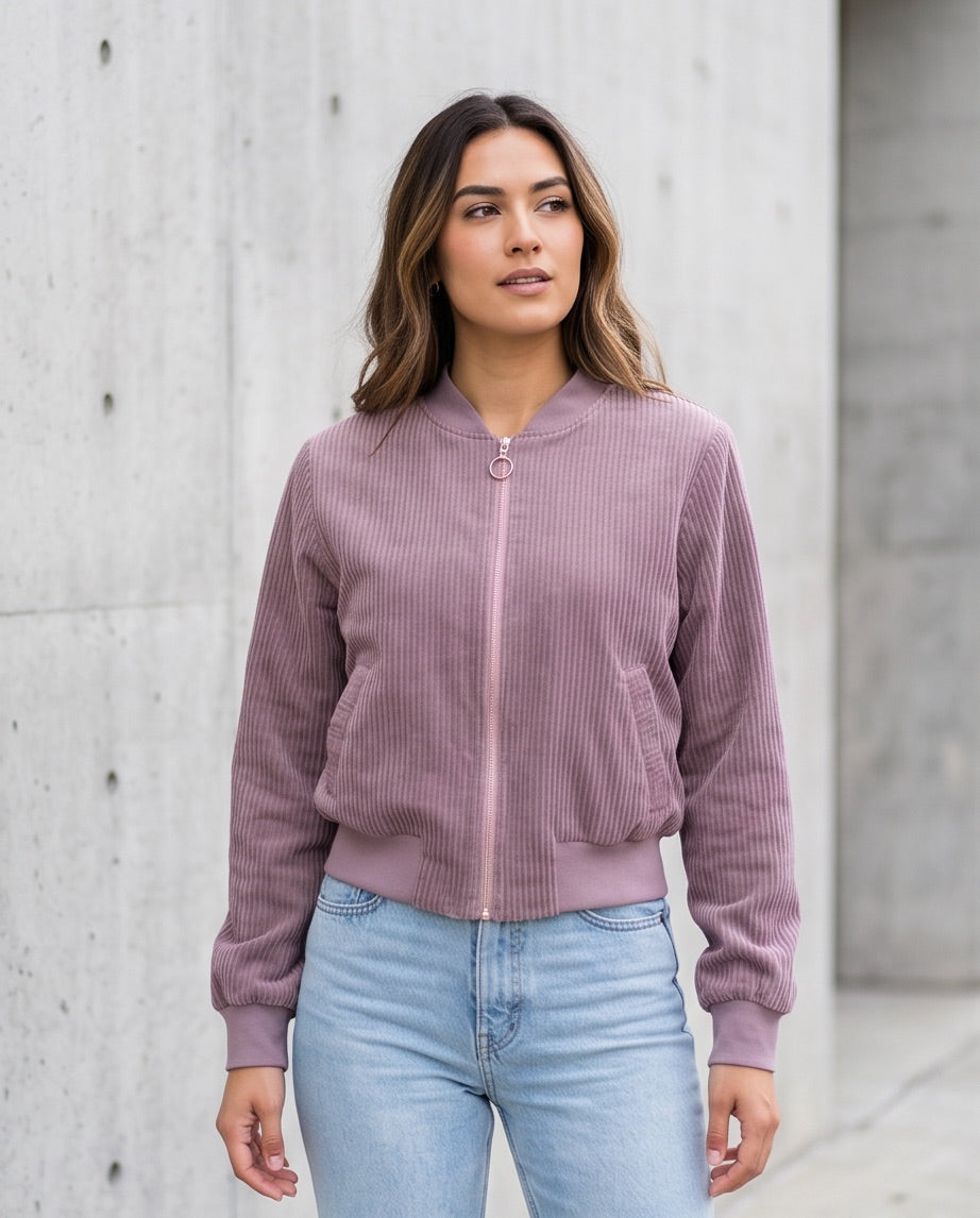 BIO Damen Blouson Cord Jersey altrosa