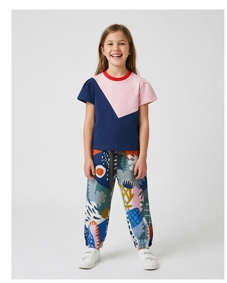 BIO T-Shirt blau/rosa