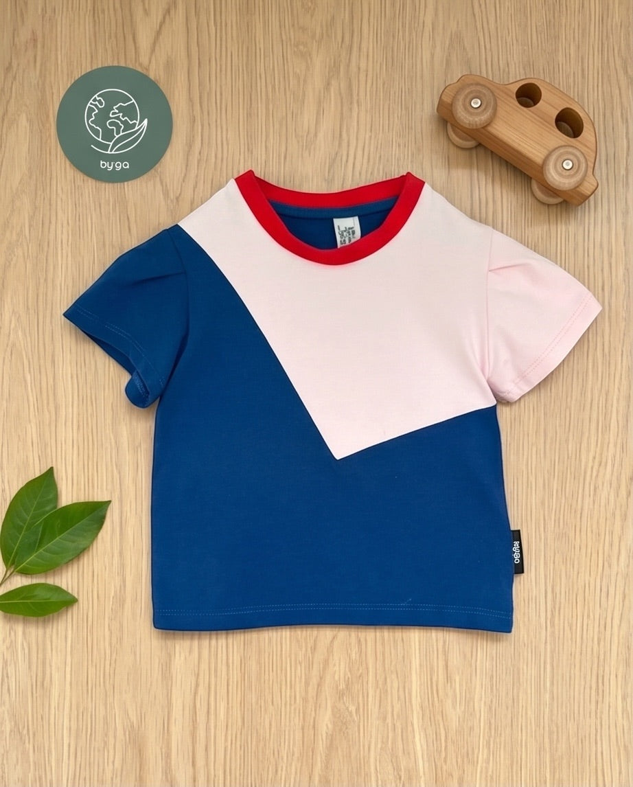 BIO T-Shirt blau/rosa