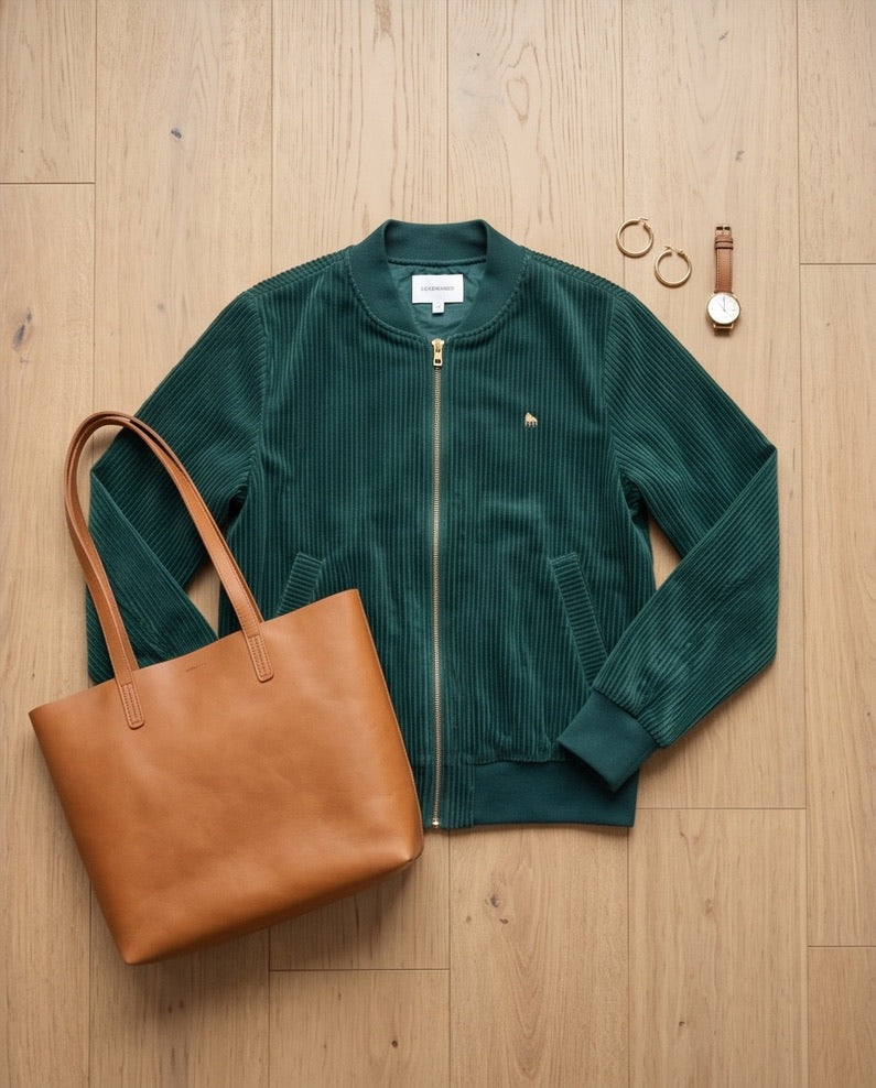 BIO Damen Blouson Cord Jersey smaragd