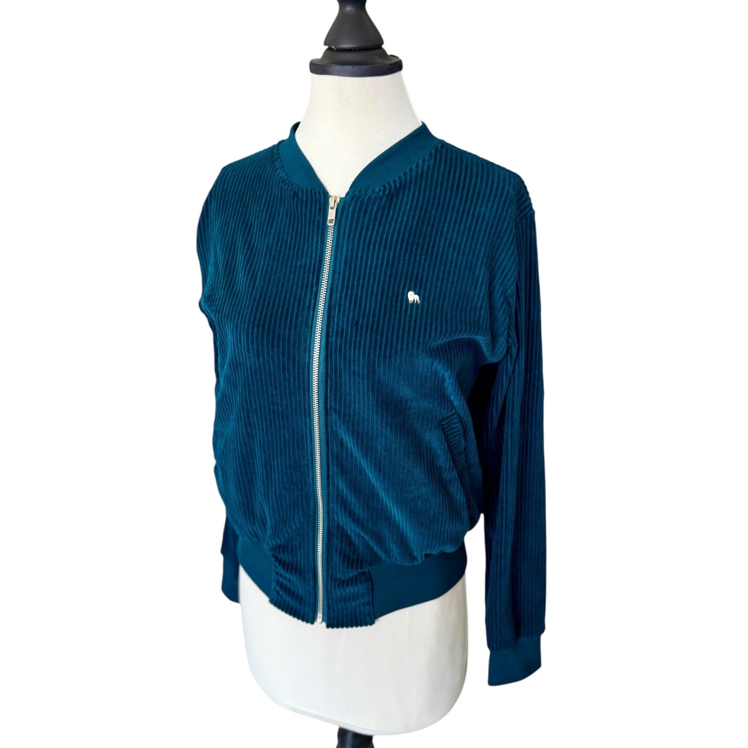 BIO Damen Blouson Cord Jersey petrol
