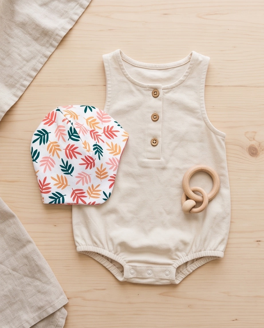BIO Baby Wendemütze Blätter