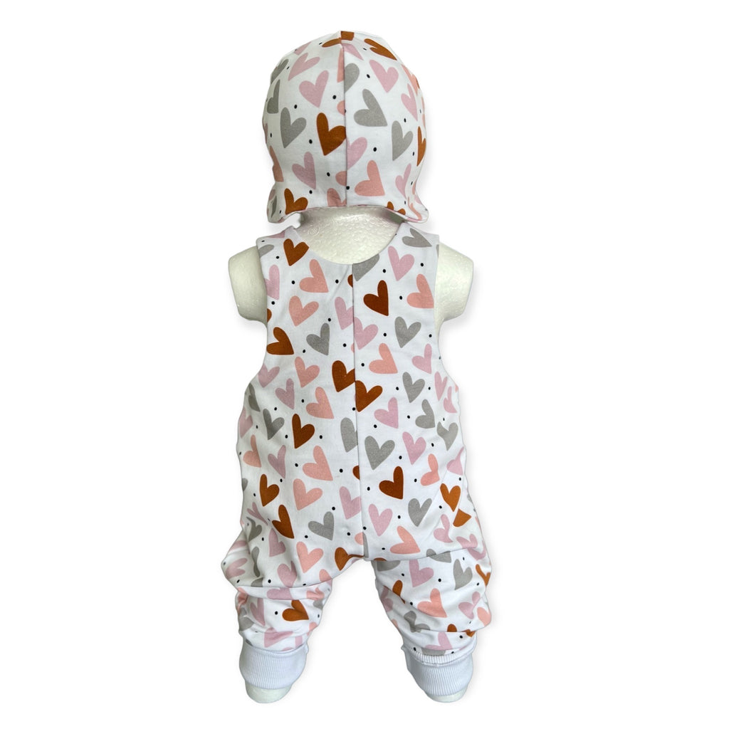 BIO Babyset Latzhose & Mütze Herzen
