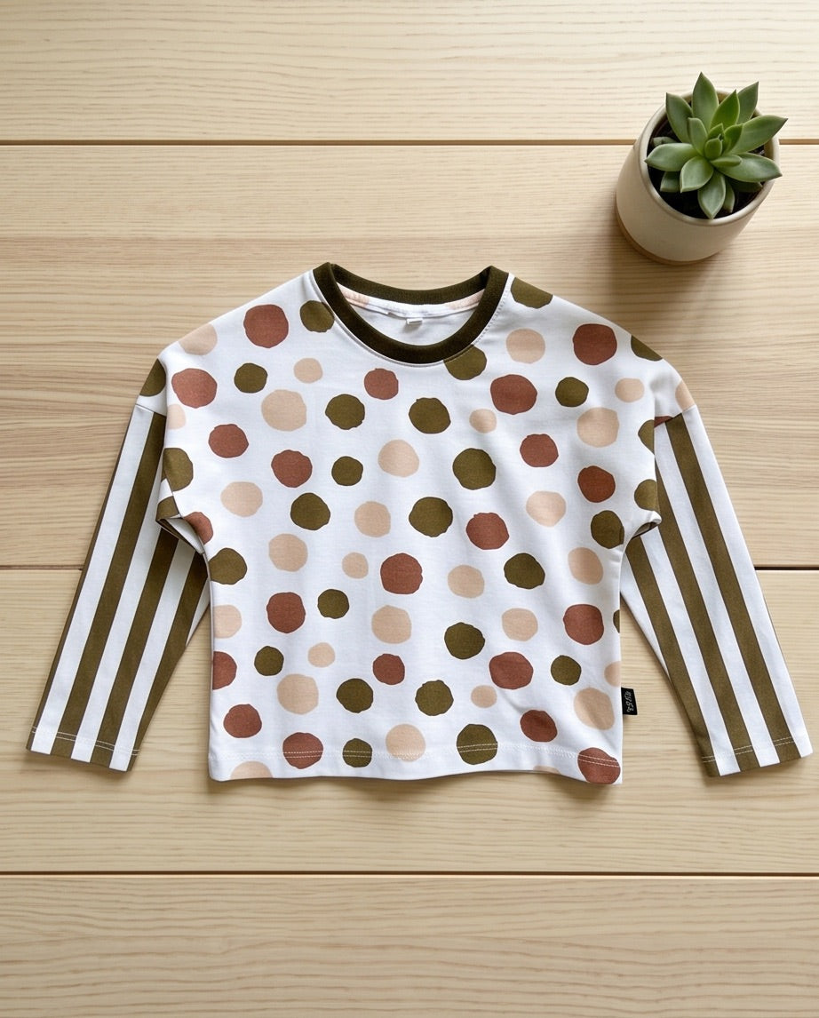 BIO Sweatshirt Punkte & Streifen