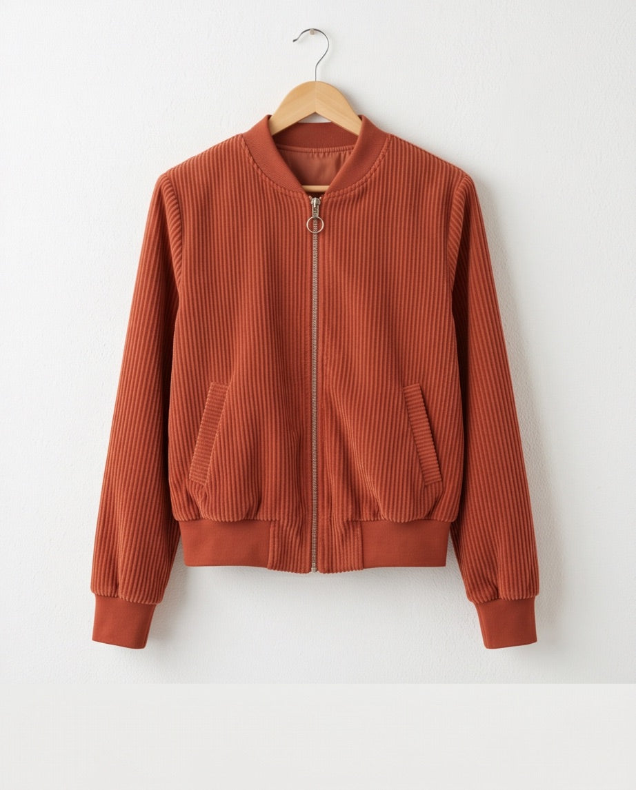 BIO Damen Blouson Cord Jersey hellrost