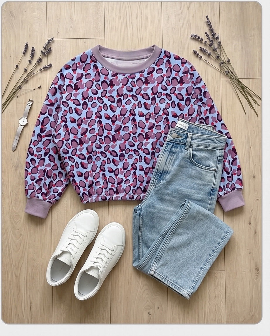 Sweatpullover hellblau violett