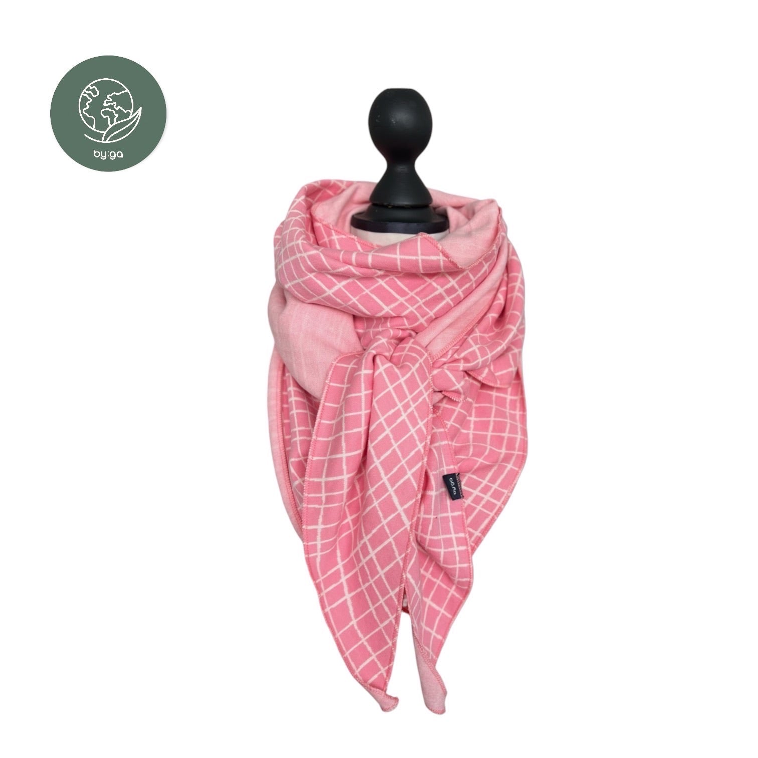 Bio Jacquard Dreieckstuch Gitter rosa